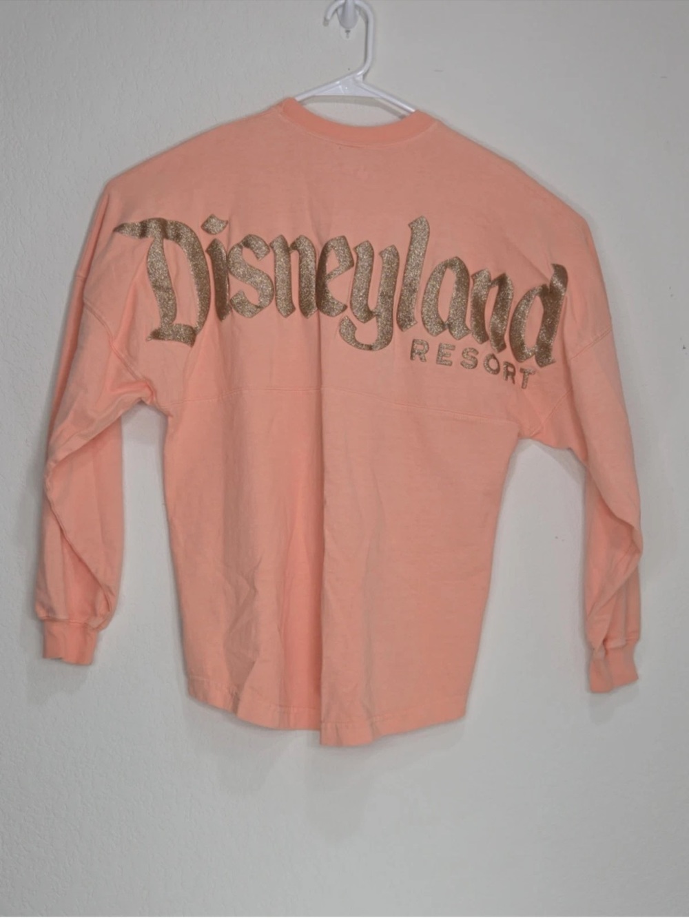 Disney Parks Spirit Jersey Disneyland Resort Orange Gold Glitter Size XS Womens